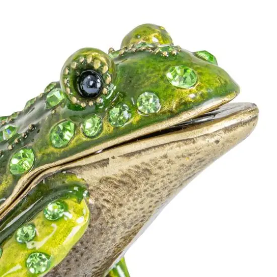 Hello Honey&reg; 3" Green Jeweled Frog Trinket Box {8}