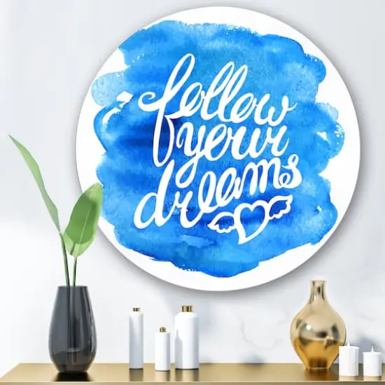 Designart - Follow Your Dreams I - Modern Metal Circle Wall Art {4}