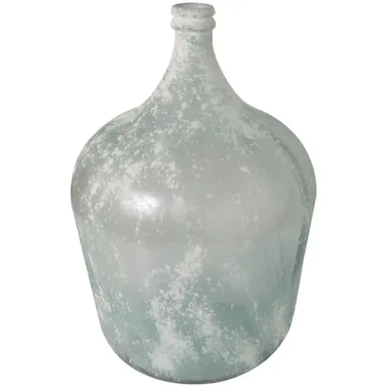 22" Frosted Clear Spanish Bottle Recycled Glass Vase {3}