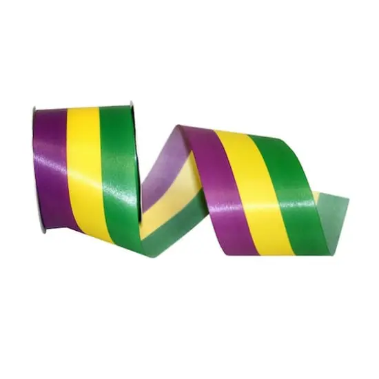 JAM Paper 2.5" x 25yd. Mardi Gras Tri-stripe Supreme Ribbon {1}