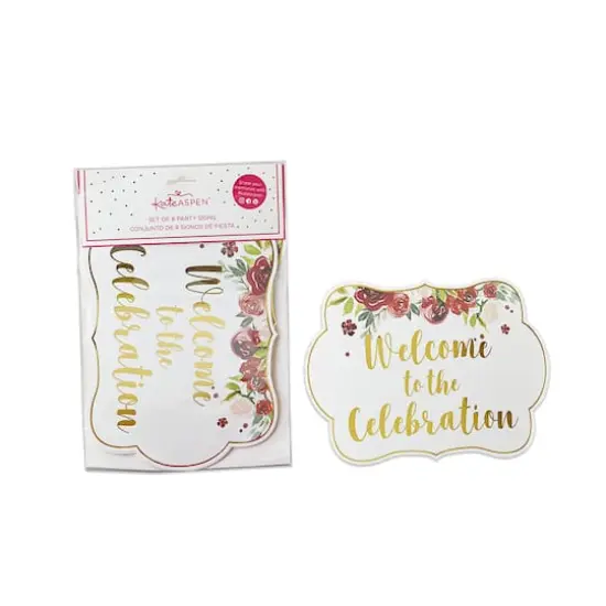 Kate Aspen&reg; Burgundy Blush Floral Party D&eacute;cor Sign Kit {1}