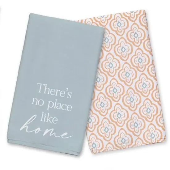 No Place Like Home Tea Towel Set Blue/Orange {1}