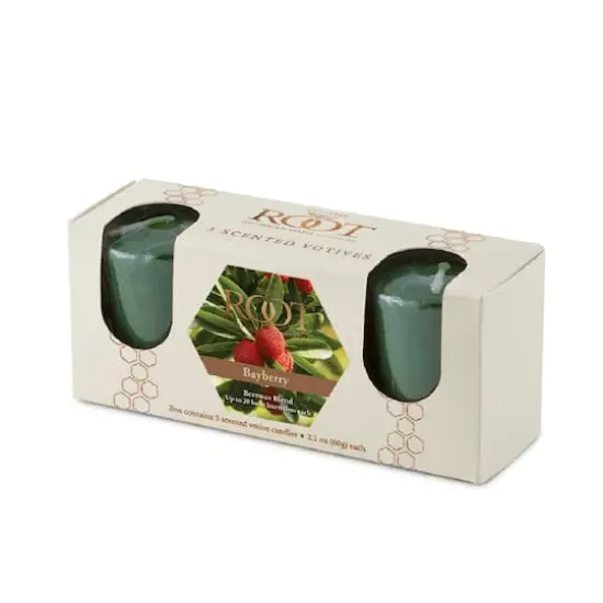 Root Candles Scented 20 Hour Beeswax Blend Votive Candles Gift Box Bayberry {1}