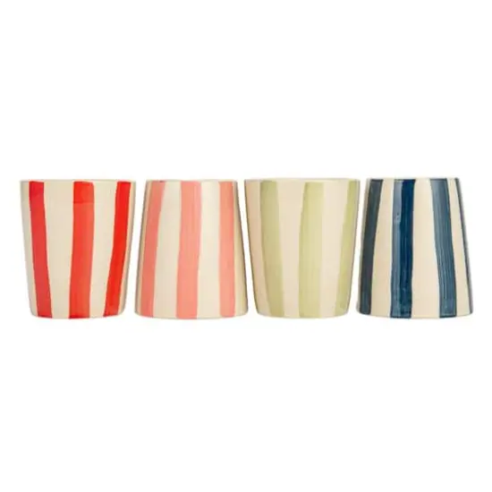 Hello Honey&reg; 10oz. Round Striped Stoneware Cups, 12ct. {9}