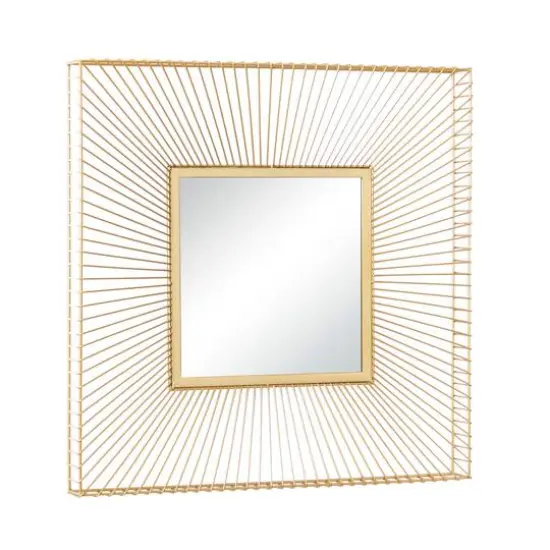 CosmoLiving by Cosmopolitan Gold Contemporary Metal Wall Mirror, 26" x 26" {3}