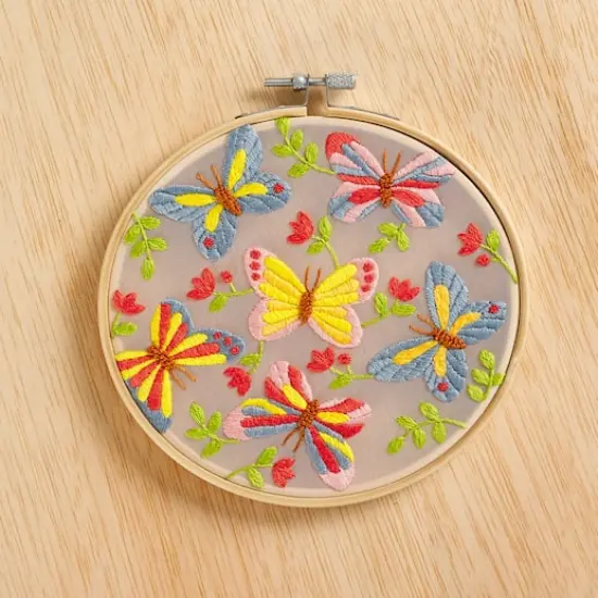 6" Butterflies Embroidery Kit by Loops & Threads&reg; {4}