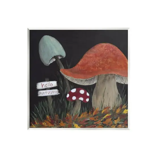 Stupell Industries Hello Autumn Woodland Mushroom Forest Wall Plaque Art {1}