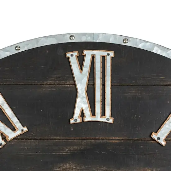 Glitzhome® 27.5" Oversized Farmhouse Wooden & Galvanized Wall Clock {5}
