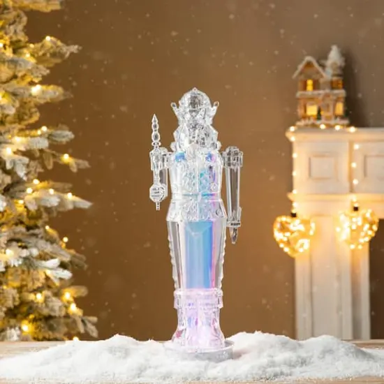 Glitzhome&reg; 18" Acrylic Lighted Tabletop Nutcracker Figurine {3}