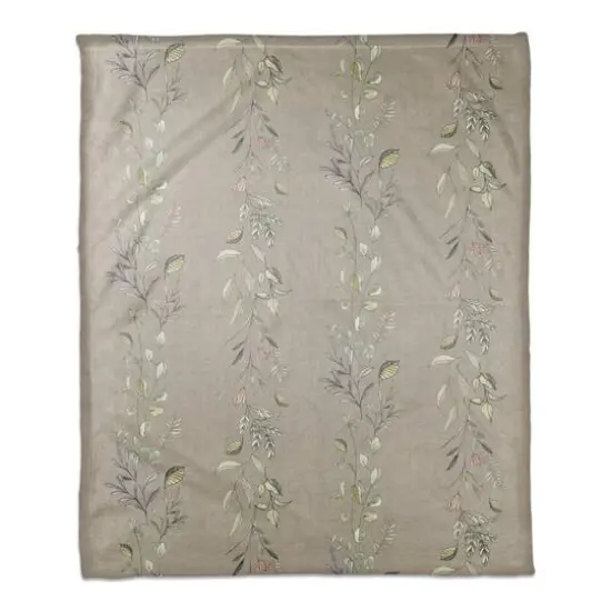 Vines Coral Fleece Blanket Gray {1}