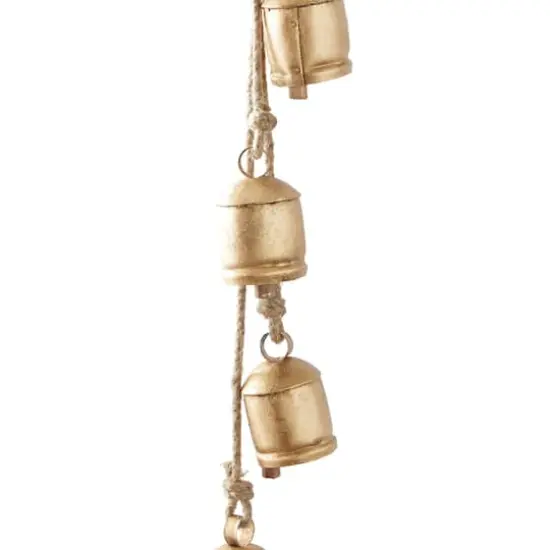 Gold Metal Bohemian Decorative Cow Bell, 4" x 3" x 30" {4}
