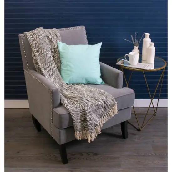 DII&reg; Nautical Blue Handloom Chevron Throw {7}