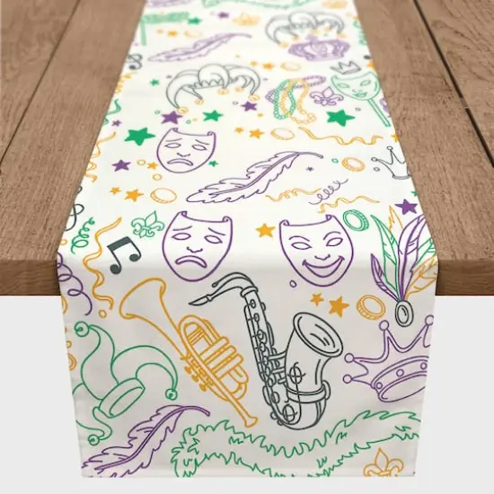 90" Mardi Gras Graffiti Table Runner {1}