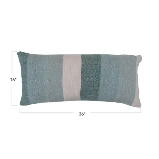 Hello Honey&reg; Multicolor Woven Cotton Slub Lumbar Pillow with Stripes {5}