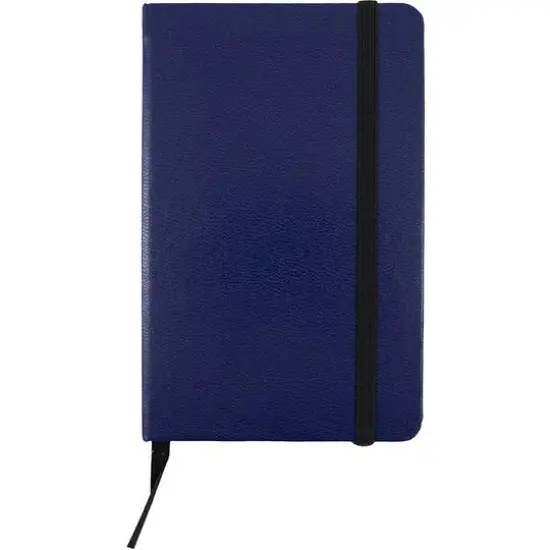 JAM Paper Small Hardcover Notebook with Elastic Band Blue {2}