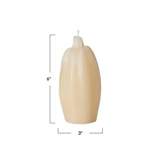 Hello Honey 6" Cream Unscented Squash Shaped Candle {4}