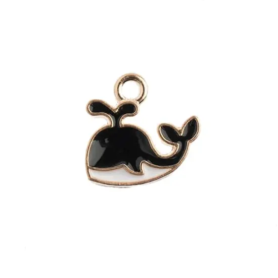 John Bead Sweet & Petite Whale Charms, 10ct. Black {1}