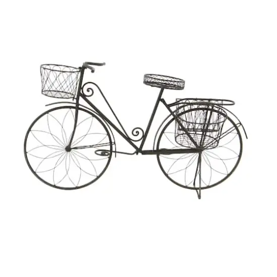 Silver Metal Vintage Bicycle Plantstand, 56" x 31" {1}
