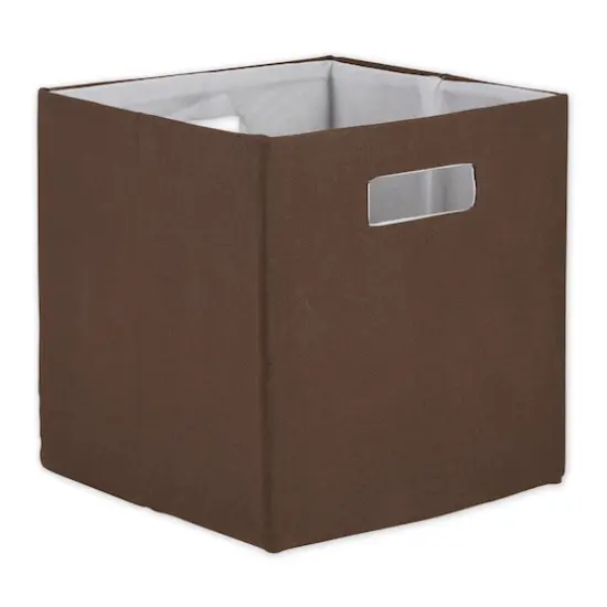 DII&reg; 13" Polyester Solid Storage Cube Bark Brown {1}