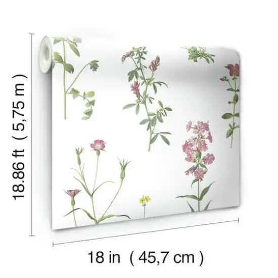 RoomMates Botanical Print Peel & Stick Wallpaper Green and Pink {5}