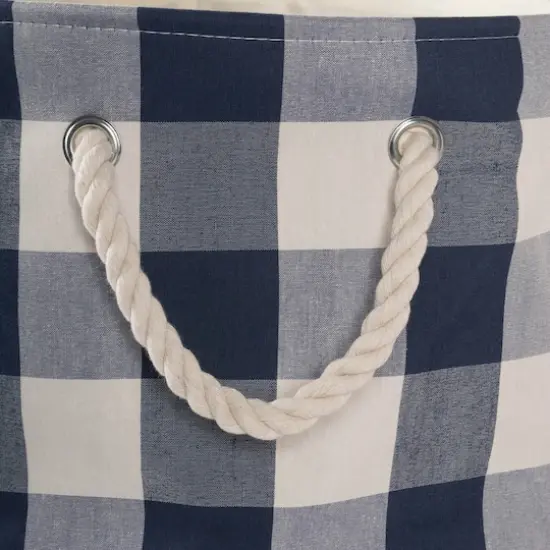 DII&reg; Medium Buffalo Check Polyester Rectangle Bin Navy/Off White {5}