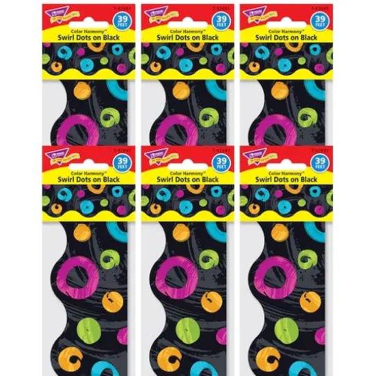 Trend Enterprises&reg; Color Harmony&trade; Terrific Trimmers&reg; Swirl Dots on Black Border, 234ft. {1}