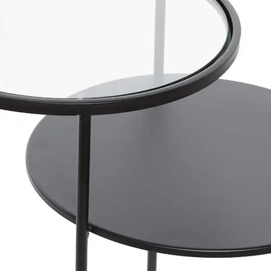 23" Black Modern Metal Accent Table {4}
