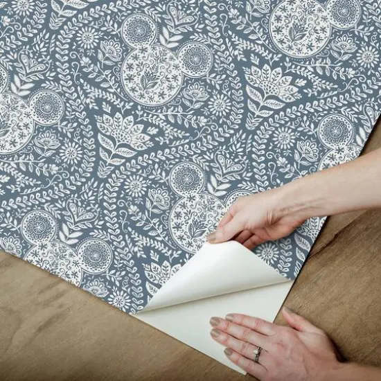 RoomMates Disney&reg; Mickey Mouse Block Print Peel & Stick Wallpaper Blue {6}