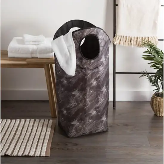 DII&reg; Black Marble Laundry Basket Bag {4}