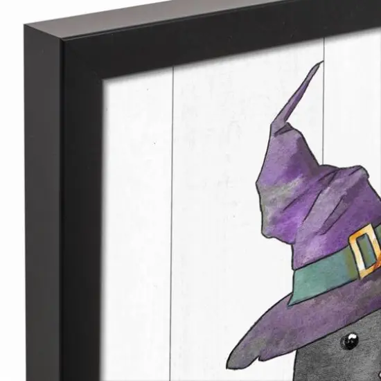 Black Cat Candy Jack-O-Lantern Black Framed Canvas Wall Art {4}