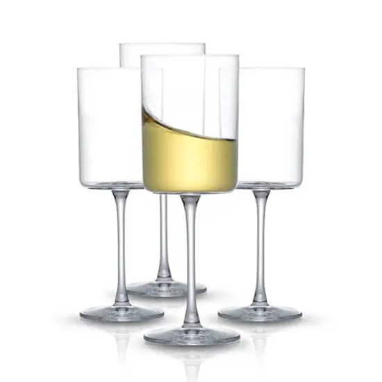 JoyJolt&reg; 11oz. Claire Crystal Cylinder White Wine Glasses, 4ct. {1}
