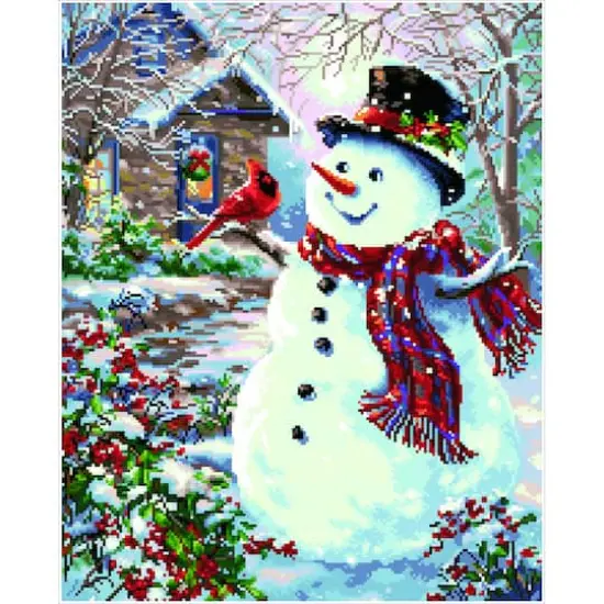 Diamond Dotz&reg; Intermediate Snowman & Feathered Friend Diamond Facet Art Kit {4}