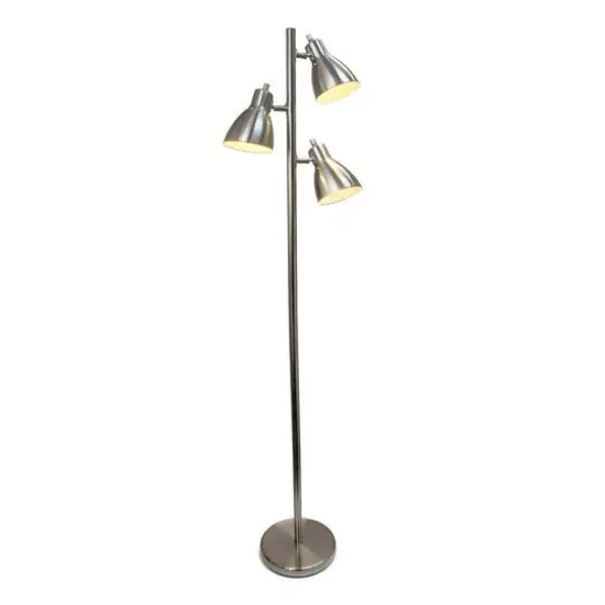 Simple Designs 64" Metal 3-Light Tree Floor Lamp Brushed Nickel {3}