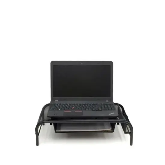 Mind Reader Metal Mesh Monitor Stand & Desk Organizer Black {6}