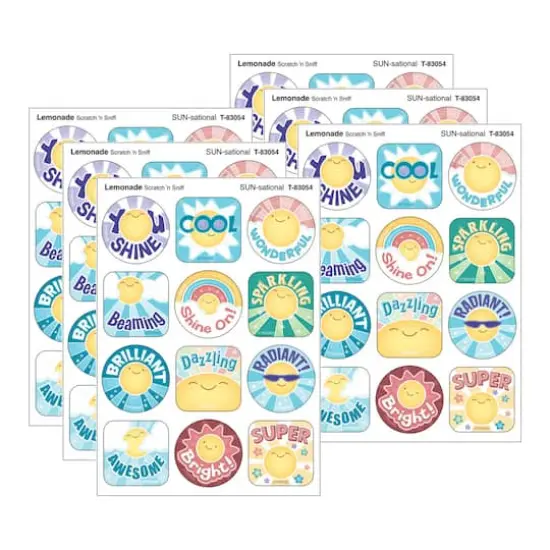 TREND Enterprises&reg; SUN-sational, Lemonade Scent Scratch 'n Sniff Stinky Stickers&reg;, 6 Packs of 48 {1}