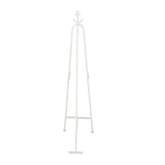 5.5ft. 3-Tier Adjustable White Metal Anchor Easel with Foldable Stand and Chain Support {9}