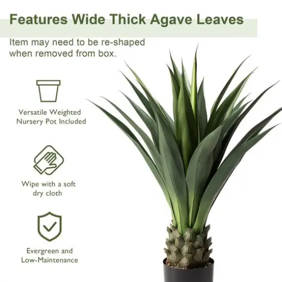 Glitzhome&reg; 3.25ft. Potted Faux Agave Plant {8}