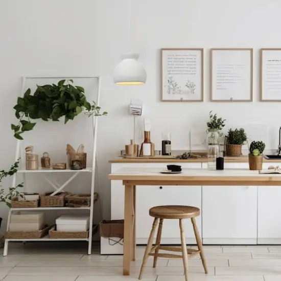 Hello Honey&reg; Sienna Matte White Boho Ceramic Ceiling Light with White Fabric Cord {4}