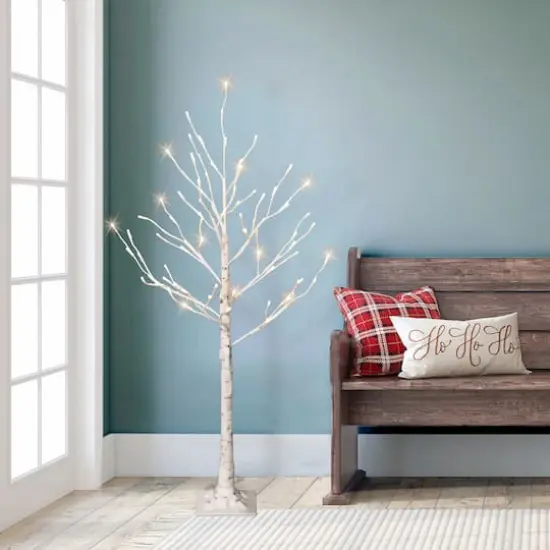 4ft. Pre-Lit White Artificial Artificial Twig Tree, 2ct. {3}