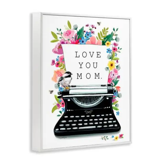 Stupell Industries Love You Mom Typewriter Framed Giclee Art White {4}