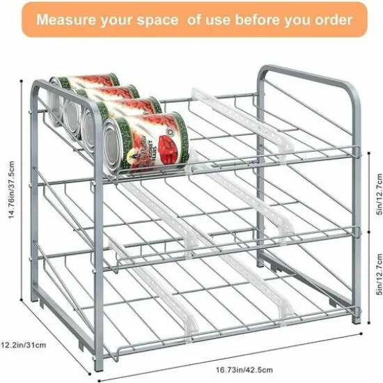 NEX&trade; 3-Tier Stackable Soda Can Rack Organizer, 2 Pack Silver {4}