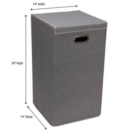 Household Essentials Gray Moisture-Resistant Laundry Hamper with Magnetic Lid & Removable Mesh Liner {6}