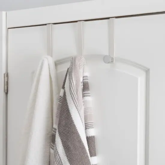 Elle D&eacute;cor White 3 Pack Single Over the Door Hooks {4}