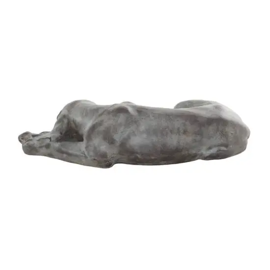 Dark Grey Modern farmhouse Dog Garden Sculpture, 23" x 13" x 6" {6}