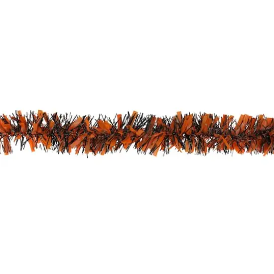 50ft. Orange & Black Halloween Tinsel Garland {3}