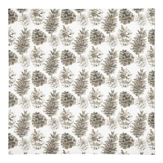 Pine Cones on White Cotton Twill Napkin {1}