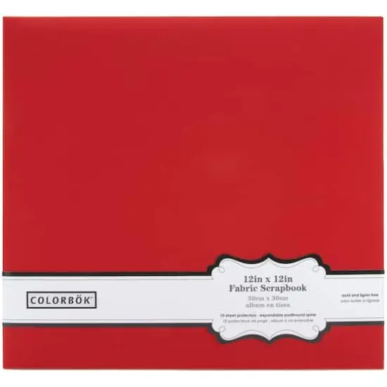 Colorbok&reg; Post Bound Fabric Scrapbook Album, 12" x 12" Red {1}