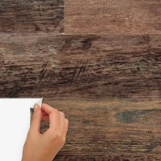 RoomMates Brown Barn Wood Plank Peel & Stick Giant Decals {6}
