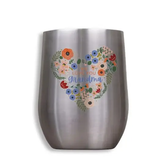 11oz. Silver We Love You Grandma Wine Tumbler {1}