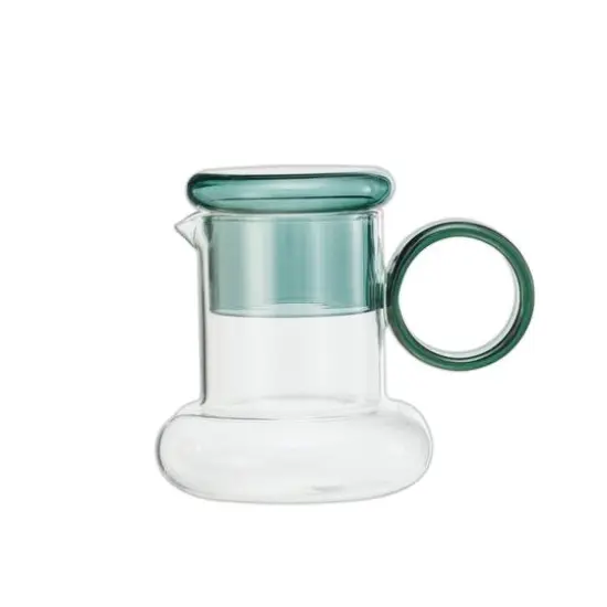 Hello Honey&reg; 6.5" Clear & Green Crystal Clarity Glass Pitcher Set {1}